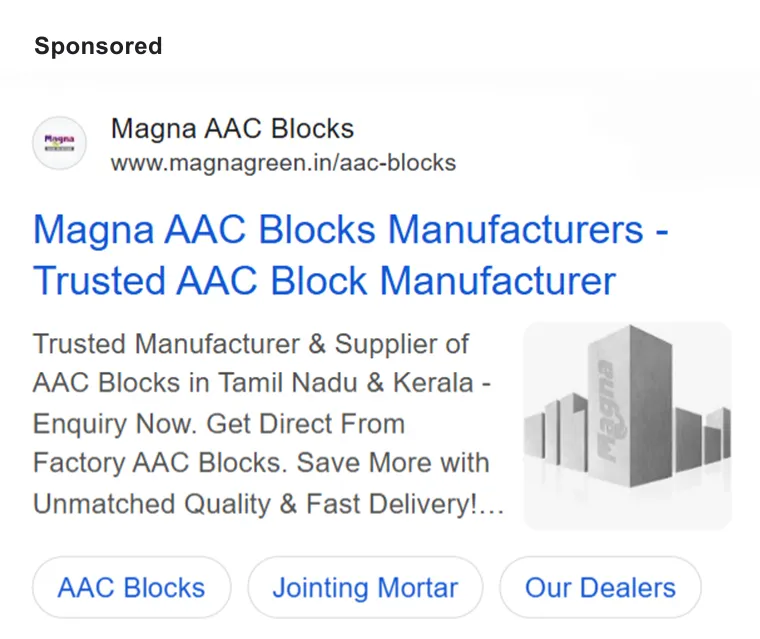 Magna AAC Blocks Google Search Ads